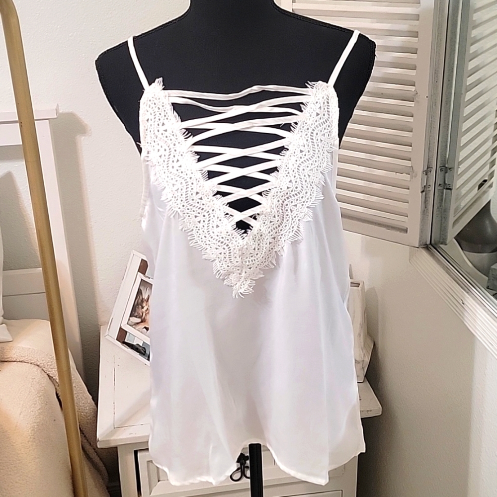 🆕️ Lace Satin Tank